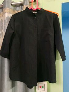 Classic Black Button-Down Shirt for women