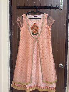 Peach Embroidered Kurta Set