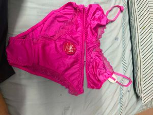 Hot Pink Bra And Pany Set