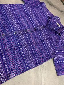 Blue & Pink Geometric Button-Down