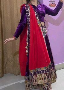 Purple Velvet Lehenga
