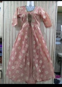 Chanderi Gown With Jacket