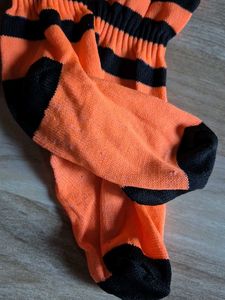 Striped Orange &amp; Black Socks