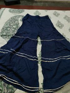 Navy Blue Sharara Pants