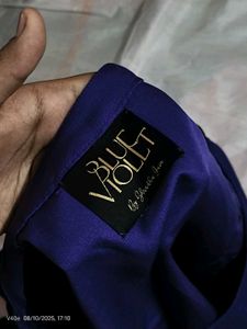 A Line Solid Purple Casual Dress