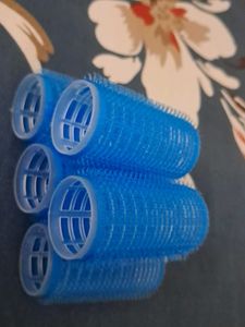 Blue Hair Rollers(set Of 5)