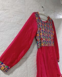 Pink Embroidered Anarkali Dress