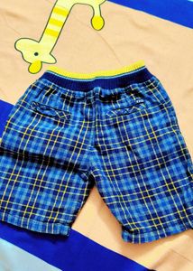 Boys Blue Plaid Shorts(6 -12 months)