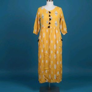 Yellow Printed Dress
