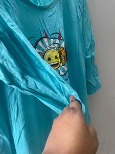 Blue Graphic 3/4th Night Dress