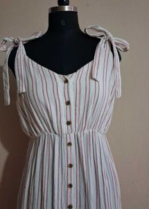 Striped Maxi Dress with Tie Straps