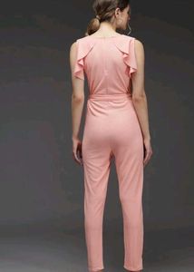 Elegant Pink Ruffle Jumpsuit