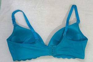 Cotton Chiffon Sky Blue Padded Bra