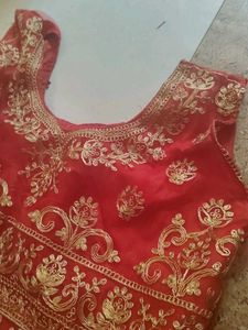 Red &amp; Gold Lehenga kurti Set with dupatta