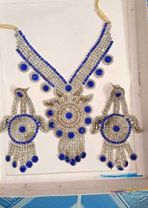 Royal Blue Rhinestone Bridal Jewelry Set