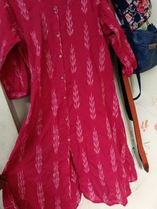 Pink Button-Down Kurti