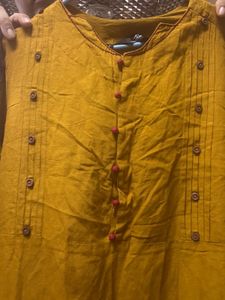 Mustard Kurta with Flared Sleeves