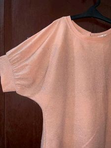 Peach Puff Sleeve Top