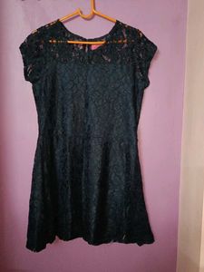 Elegant Navy Blue Fit N Flare Top