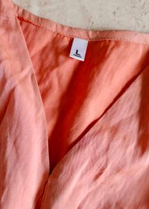 Peach Button-Down Top