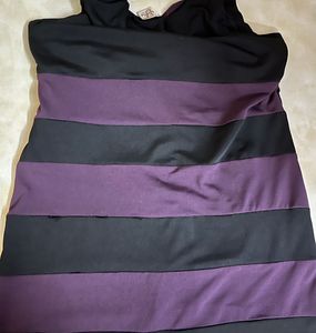 Purple black dress with earring