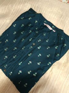 Teal Printed Kurti - Avaasa Brand