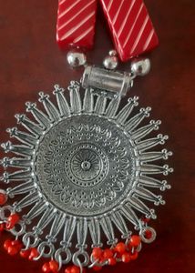 BRAND NEW Red Beaded Necklace &amp; Earring Set
