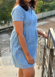 Light Wash Denim Mini Dress