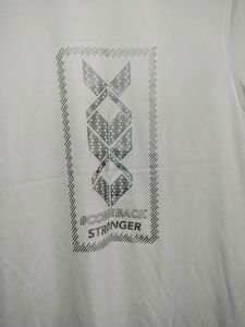 NIVIA Men Printed Round Neck White T-Shirt