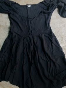 Peplum Type Mini Black Dress