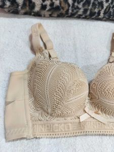 Elegant Beige Lace Bra