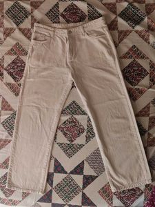 Beige Straight Pants