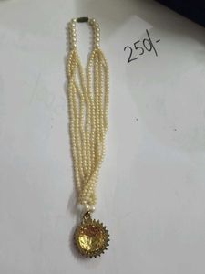 Pearl with Golden Diamond Pendent