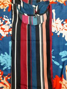 Striped A-line Kurta - XL