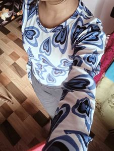 Patterned Long Sleeve Top