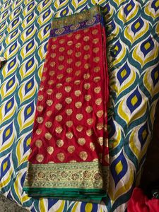 Red &amp; Gold Banarasi Saree