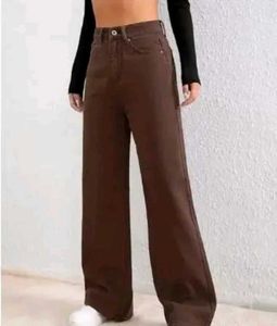 Brown, White, Blue And Black Jeans