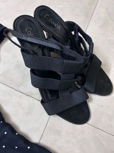Black H&amp;M Dress With Catwalk Heels