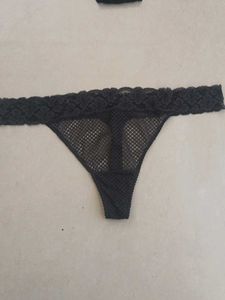 Black Lace Thong Panties Set Combo