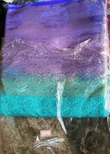 woven banarasi silk blend saree