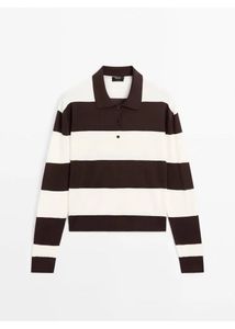 Striped Long Sleeve Polo Top