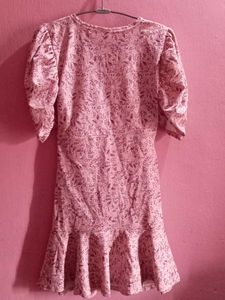 Pink Floral Ruched Mini Dress