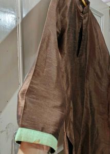 Fluorescent Jacket With Copper Kurta