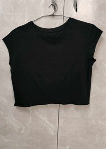 Black Happy Day Crop Top