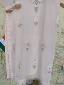 Embroidered Peach Suit Set