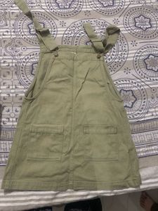 Olive Green Pinafore Dress