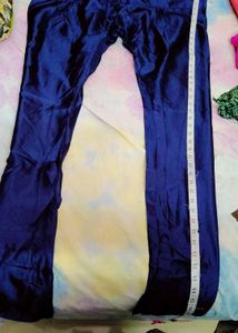 Yellow And Navy Blue Kurth Set