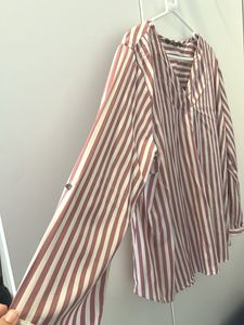 Striped V-Neck Blouse