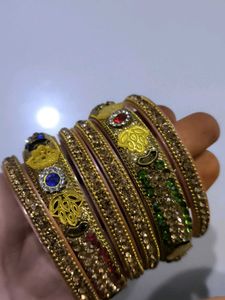Golden Embellished Bangle Set