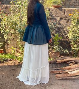 Elegant Navy &amp; White Dress